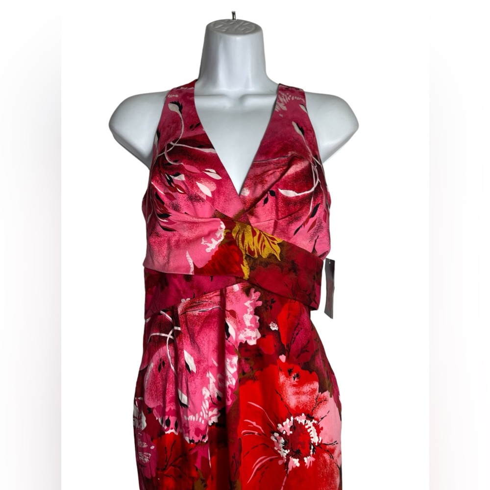 NWT Donna Ricco dress size 8 bright hot pink floral halter‎ style dress 🩷 - Picture 2 of 4